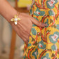 Janasya Bright Cotton Floral Tiered Dress | Swadesiicart