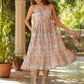 Janasya Light Cotton Floral Tiered Dress | Swadesiicart