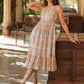 Janasya Light Cotton Floral Tiered Dress | Swadesiicart