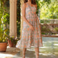 Janasya Light Cotton Floral Tiered Dress | Swadesiicart
