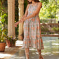 Janasya Light Cotton Floral Tiered Dress | Swadesiicart