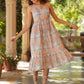 Janasya Light Cotton Floral Tiered Dress | Swadesiicart