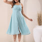 Janasya Light Dobby Chiffon Solid A-Line Dress | Swadesiicart