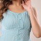 Janasya Light Dobby Chiffon Solid A-Line Dress | Swadesiicart