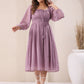 Janasya Light Dobby Chiffon Self Design Fit & Flare Dress | Swadesiicart