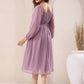 Janasya Light Dobby Chiffon Self Design Fit & Flare Dress | Swadesiicart