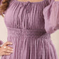 Janasya Light Dobby Chiffon Self Design Fit & Flare Dress | Swadesiicart
