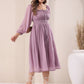 Janasya Light Dobby Chiffon Self Design Fit & Flare Dress | Swadesiicart