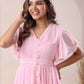Janasya Light Dobby Chiffon Self Design A-Line Dress | Swadesiicart