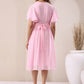 Janasya Light Dobby Chiffon Self Design A-Line Dress | Swadesiicart