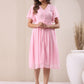 Janasya Light Dobby Chiffon Self Design A-Line Dress | Swadesiicart