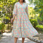 Janasya Bright Georgette Floral Tiered Dress | Swadesiicart