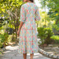 Janasya Bright Georgette Floral Tiered Dress | Swadesiicart