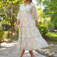 Janasya Bright Georgette Floral Tiered Dress | Swadesiicart