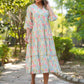 Janasya Bright Georgette Floral Tiered Dress | Swadesiicart
