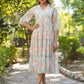 Janasya Bright Georgette Floral Tiered Dress | Swadesiicart