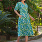 Janasya Bright Cotton Floral Fit & Flare Dress | Swadesiicart
