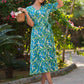 Janasya Bright Cotton Floral Fit & Flare Dress | Swadesiicart