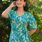 Janasya Bright Cotton Floral Fit & Flare Dress | Swadesiicart