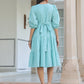 Janasya Light Cotton Solid Tiered Dress | Swadesiicart