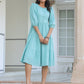 Janasya Light Cotton Solid Tiered Dress | Swadesiicart
