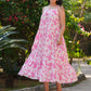 Janasya Light Cotton Abstract Tiered Dress | Swadesiicart