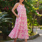 Janasya Light Cotton Abstract Tiered Dress | Swadesiicart
