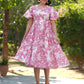 Janasya Light Cotton Floral Tiered Dress | Swadesiicart