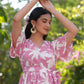Janasya Light Cotton Floral Tiered Dress | Swadesiicart