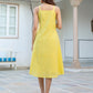 Janasya Bright Cotton Solid A-Line Dress | Swadesiicart