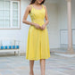 Janasya Bright Cotton Solid A-Line Dress | Swadesiicart