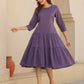 Janasya Light Cotton Solid A-Line DRESS | Swadesiicart