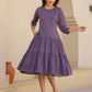 Janasya Light Cotton Solid A-Line DRESS | Swadesiicart