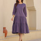 Janasya Light Cotton Solid A-Line DRESS | Swadesiicart