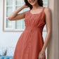 Janasya Dark Cotton Solid A-Line Dress | Swadesiicart