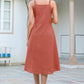 Janasya Dark Cotton Solid A-Line Dress | Swadesiicart