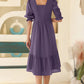 Janasya Light Cotton Solid A-Line Dress | Swadesiicart