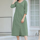 Janasya Light Cotton Solid Straight Dress | Swadesiicart