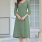 Janasya Light Cotton Solid Straight Dress | Swadesiicart