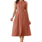 Janasya Dark Cotton Solid A-Line Dress | Swadesiicart