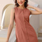 Janasya Dark Cotton Solid A-Line Dress | Swadesiicart