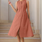 Janasya Dark Cotton Solid A-Line Dress | Swadesiicart