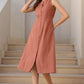 Janasya Dark Cotton Solid A-Line Dress | Swadesiicart