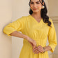 Janasya Bright Cotton Solid A-Line Dress | Swadesiicart