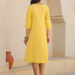 Janasya Bright Cotton Solid A-Line Dress | Swadesiicart