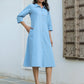 Janasya Light Cotton Solid A-Line Dress | Swadesiicart