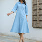 Janasya Light Cotton Solid A-Line Dress | Swadesiicart