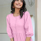 Janasya Bright Cotton Solid Tiered Dress | Swadesiicart