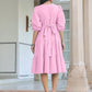 Janasya Bright Cotton Solid Tiered Dress | Swadesiicart