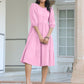Janasya Bright Cotton Solid Tiered Dress | Swadesiicart
